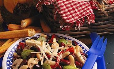 Fresh Mushroom Three-Bean Salad