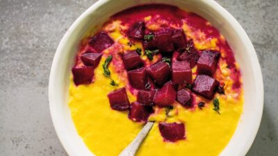 Fresh Polenta with Roasted Beets