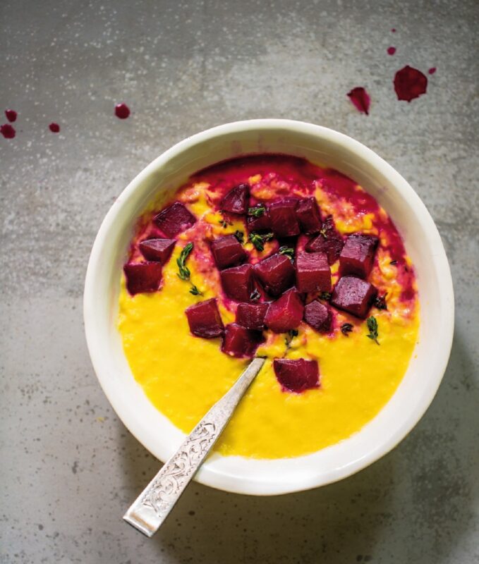 Fresh Polenta with Roasted Beets