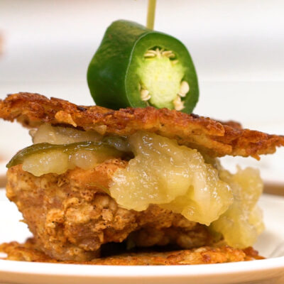 Fried Chicken Potato Pancakes Sliders
