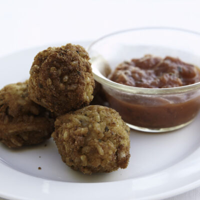 Fried Risotto Balls with Marinara Dipping Sauce