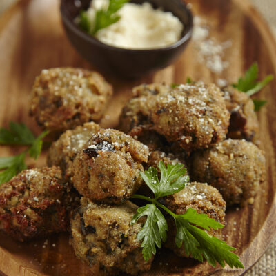 Fried Eggplant "Meatballs"