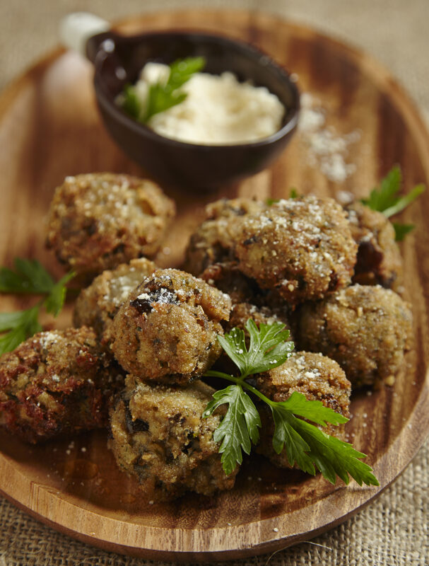Fried Eggplant "Meatballs"