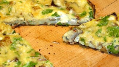 mushroom feta frittata