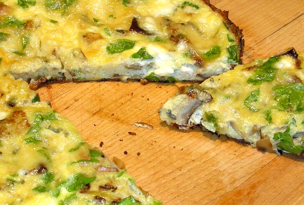 mushroom feta frittata