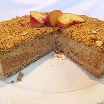 Frozen Peach and Toasted Almond Torte