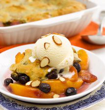 Fruit of the Day Cobbler with Cinnamon Almond Topping