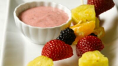 Fruit Skewers With Yogurt Dip