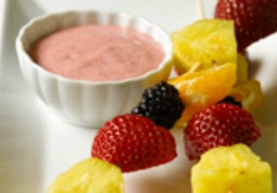 Fruit Skewers With Yogurt Dip