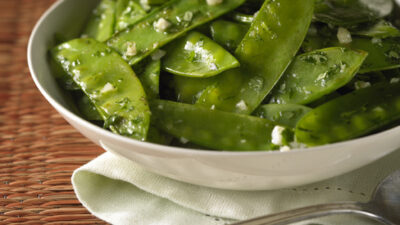 Garlic Snow Peas with Cilantro