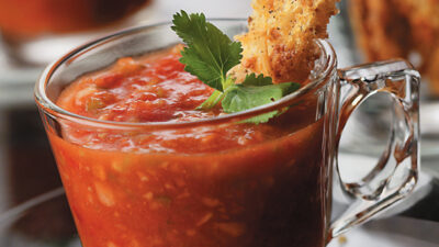 Gazpacho with Multigrain Croutons