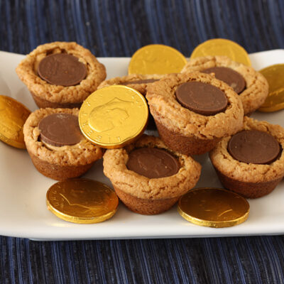 Gelt Filled Peanut Butter Cookies