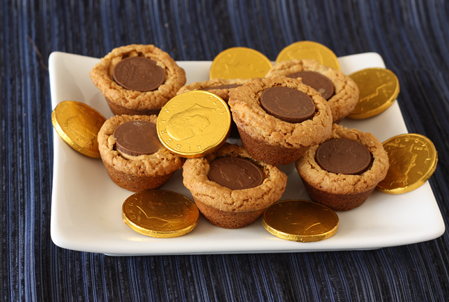 Gelt Filled Peanut Butter Cookies