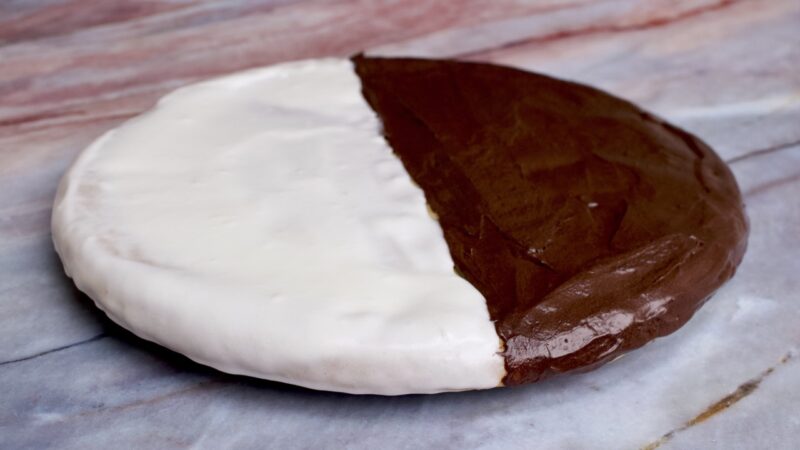 giant black and white cookie