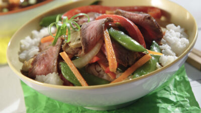 Ginger Beef Stir Fry with Rice