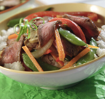 Ginger Beef Stir Fry with Rice
