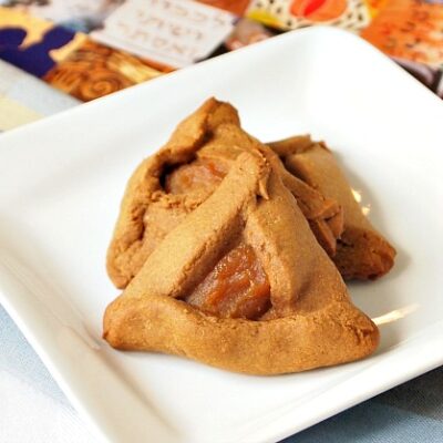 Gingerbread Hamantaschen with Spiced Apple Filling