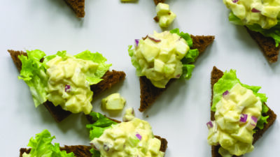 Gourmet Egg Salad on Pumpernickel Toast Points