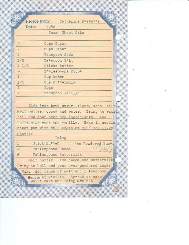 Grandma&rsquo;s Texas Sheet Cake (1980)