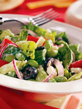 Greek Salad with Tangy Lemon Tofu Dressing