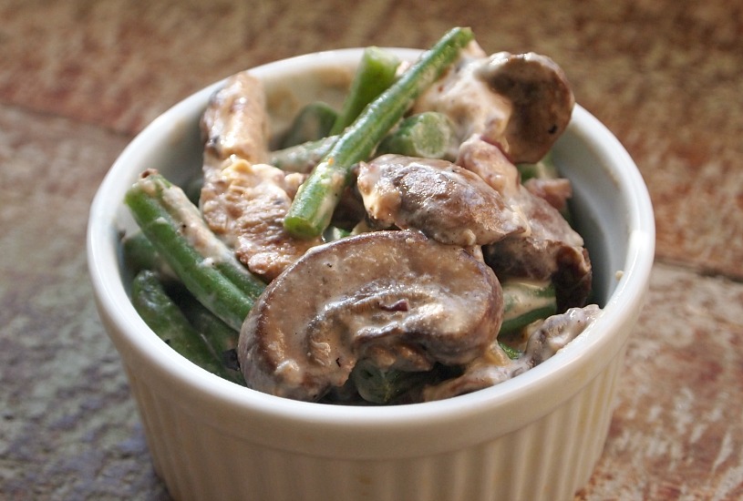 Green Bean and Goat Cheese Casserole with Mushrooms