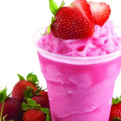 Green Tea, Basil and Strawberry Smoothie