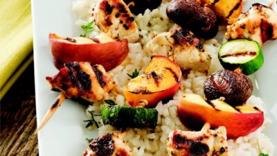 Grilled Chicken and Peach Kabobs