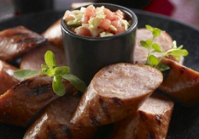 Grilled Kielbasa with Watermelon Relish