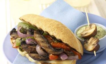 Grilled Philly Cheese Mushroom Sandwich