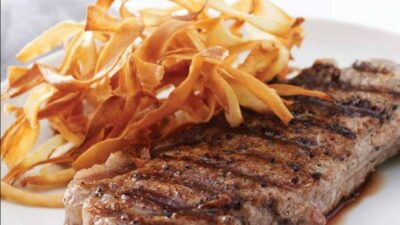Grilled Ribeye with Crispy Parsnips