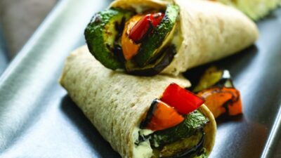 Grilled Vegetable Wraps with Creamy Coleslaw