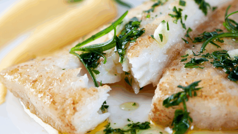 halibut poached in oil