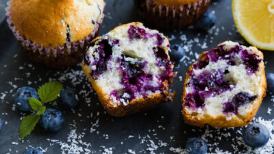 Hearty Lemon Blueberry Corn Muffins