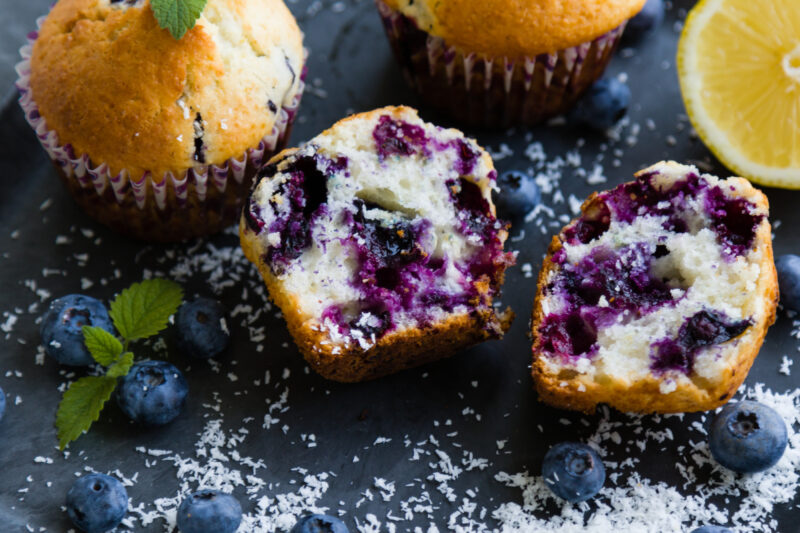 Hearty Lemon Blueberry Corn Muffins