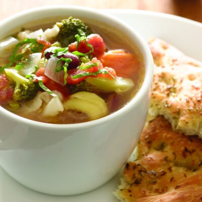 Herbed Focaccia and Minestrone