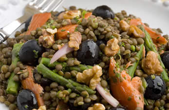 Herbed Salmon Lentils