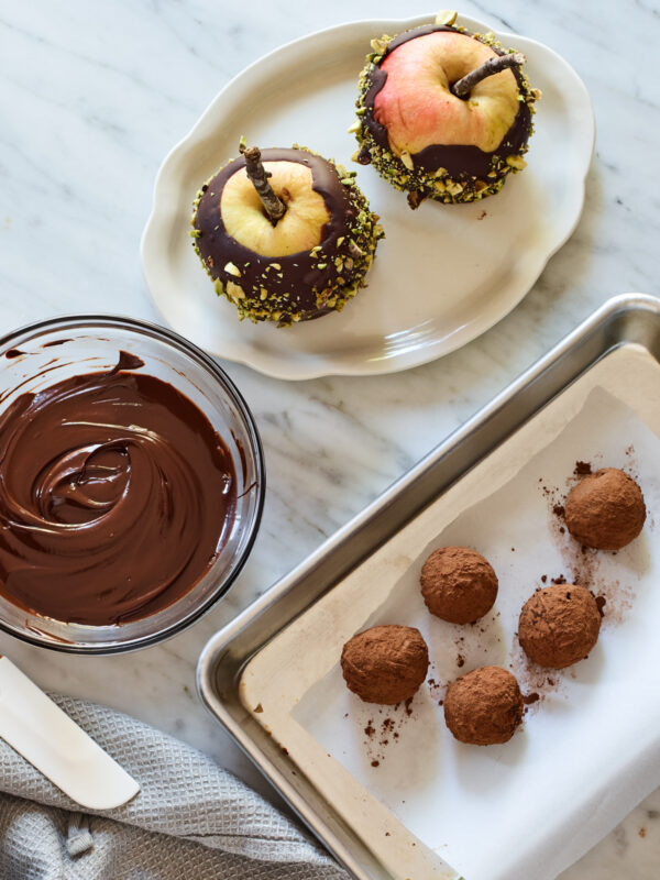 honey chocolate ganache vertical