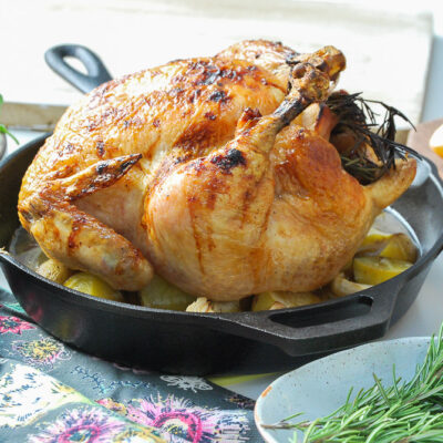 HOney Glazed apple roast chicken