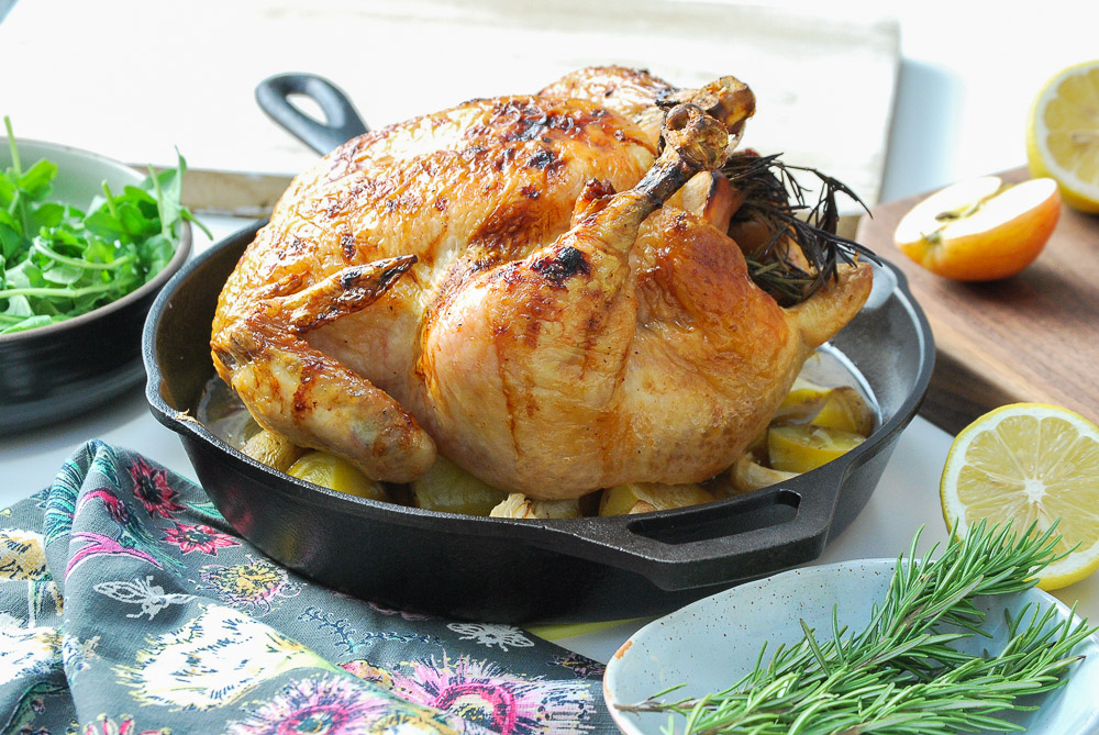 HOney Glazed apple roast chicken