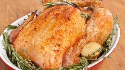 Honey Glazed Roasted Turkey with Butternut-Shitake Stuffing