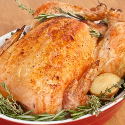 Honey Glazed Roasted Turkey with Butternut-Shitake Stuffing