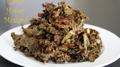 Garlic Honey Mustard Kale Chips