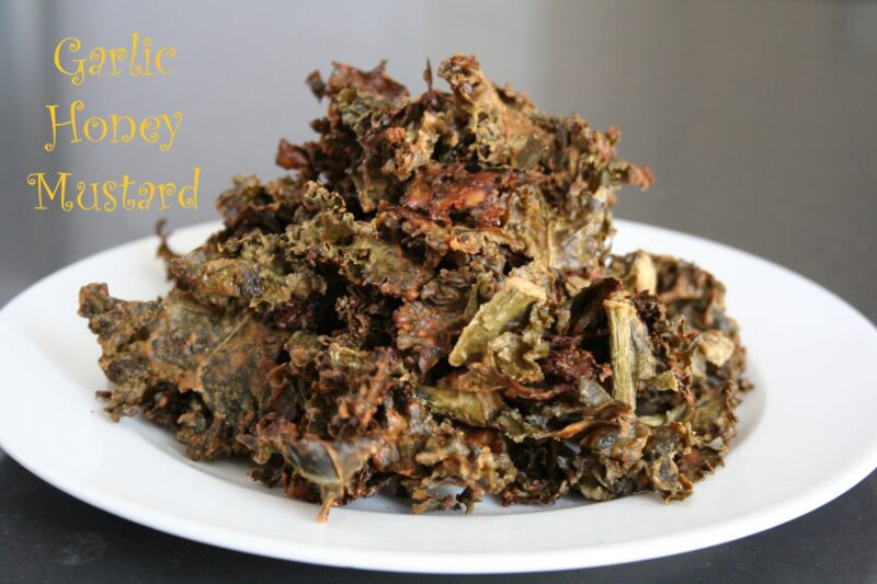 Garlic Honey Mustard Kale Chips