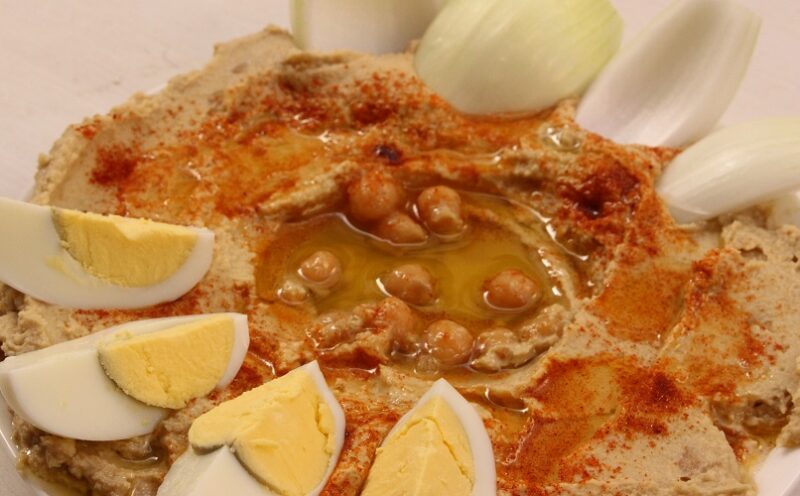 Hummus heaven with all the necessary garnishes