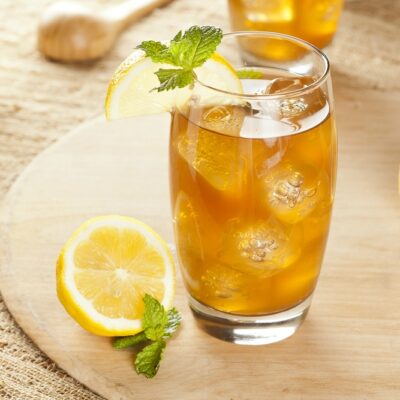 iced green tea with mint