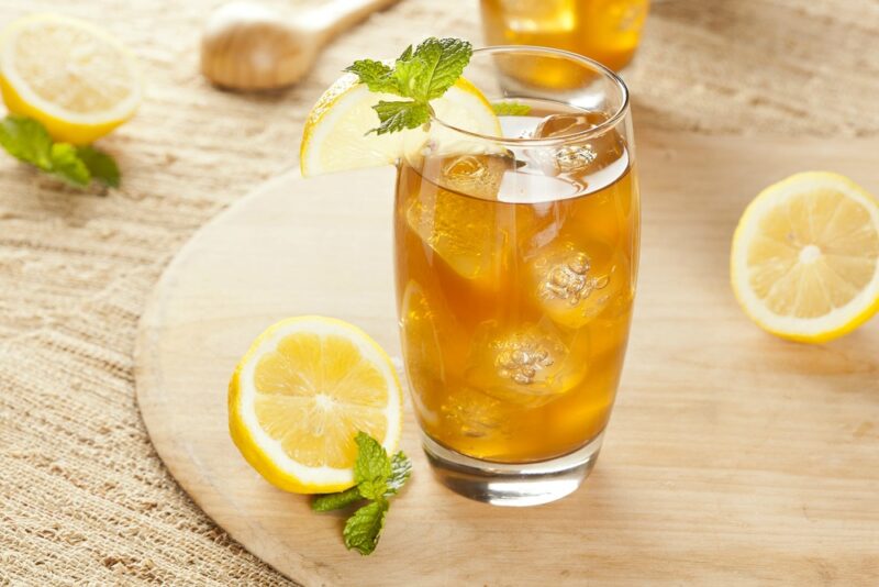 iced green tea with mint