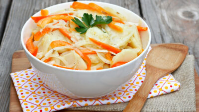Idaho Potato Salad with Peppers and Onions