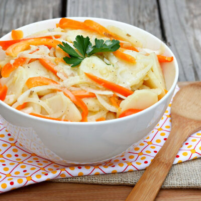 Idaho Potato Salad with Peppers and Onions