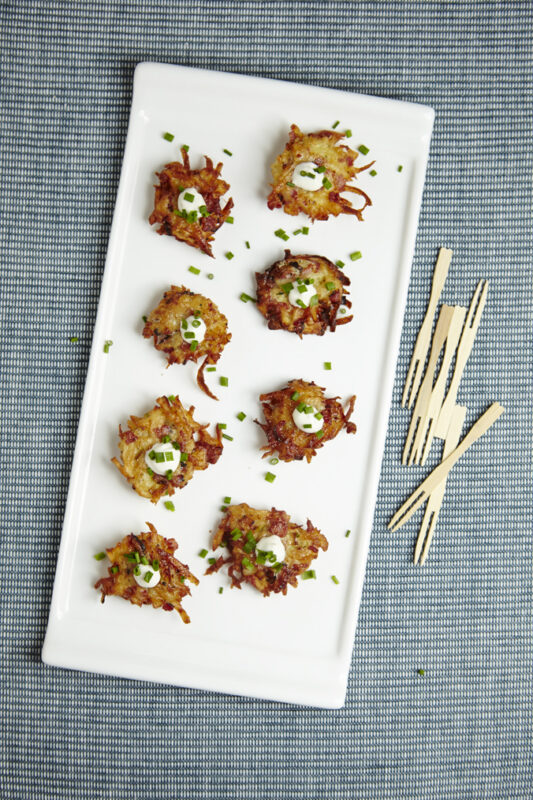 Pastrami-Ranch Potato Latkes