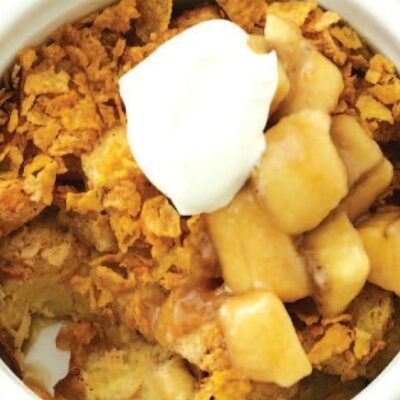 Individual Baked Challah French Toast with Caramelized Bananas